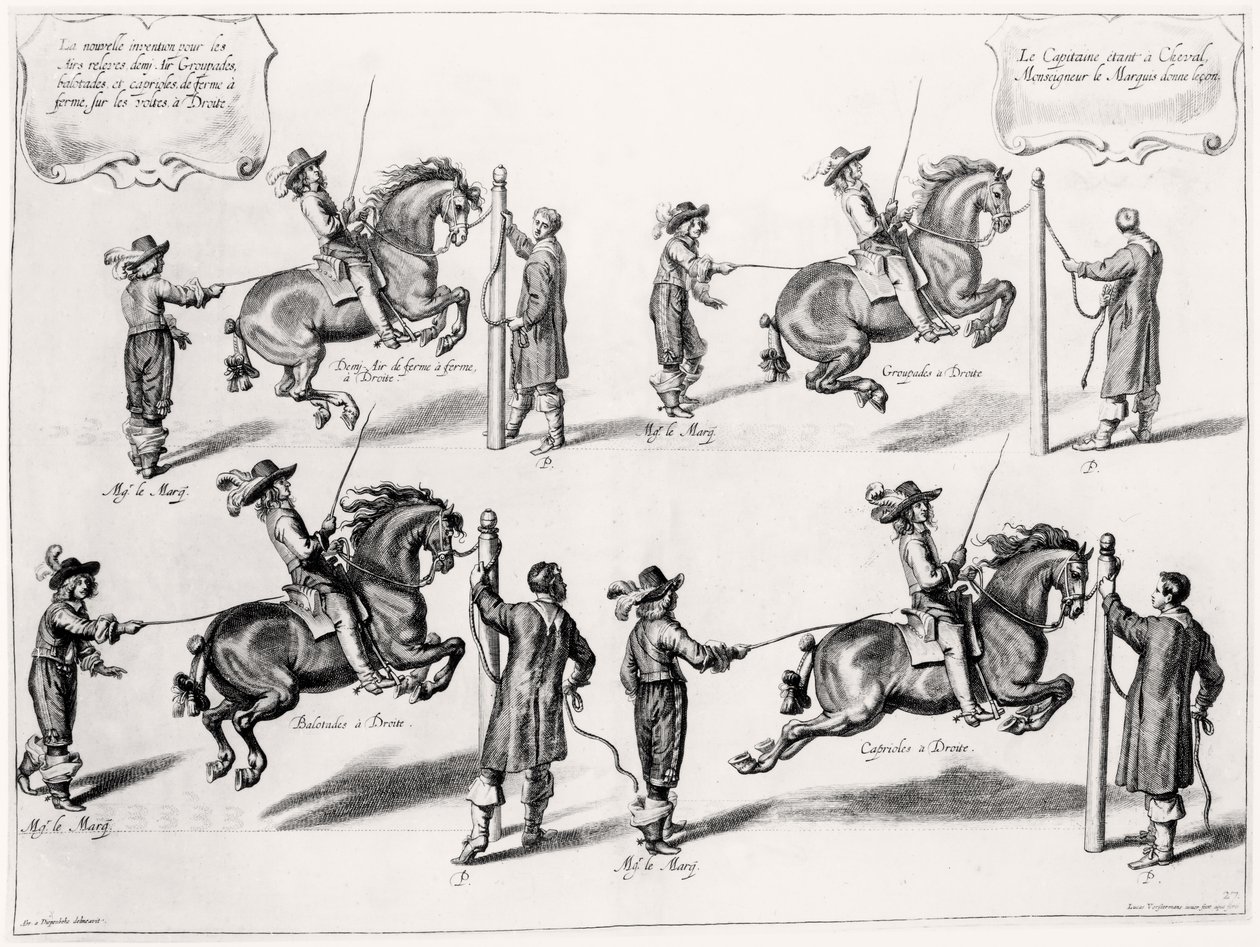 رسم توضيحي من دليل ركوب ، محفور بواسطة Peeter Clouwet (1629-70) ، 1658 بواسطة إبراهيم جانز. فان بعد Diepenbeeck