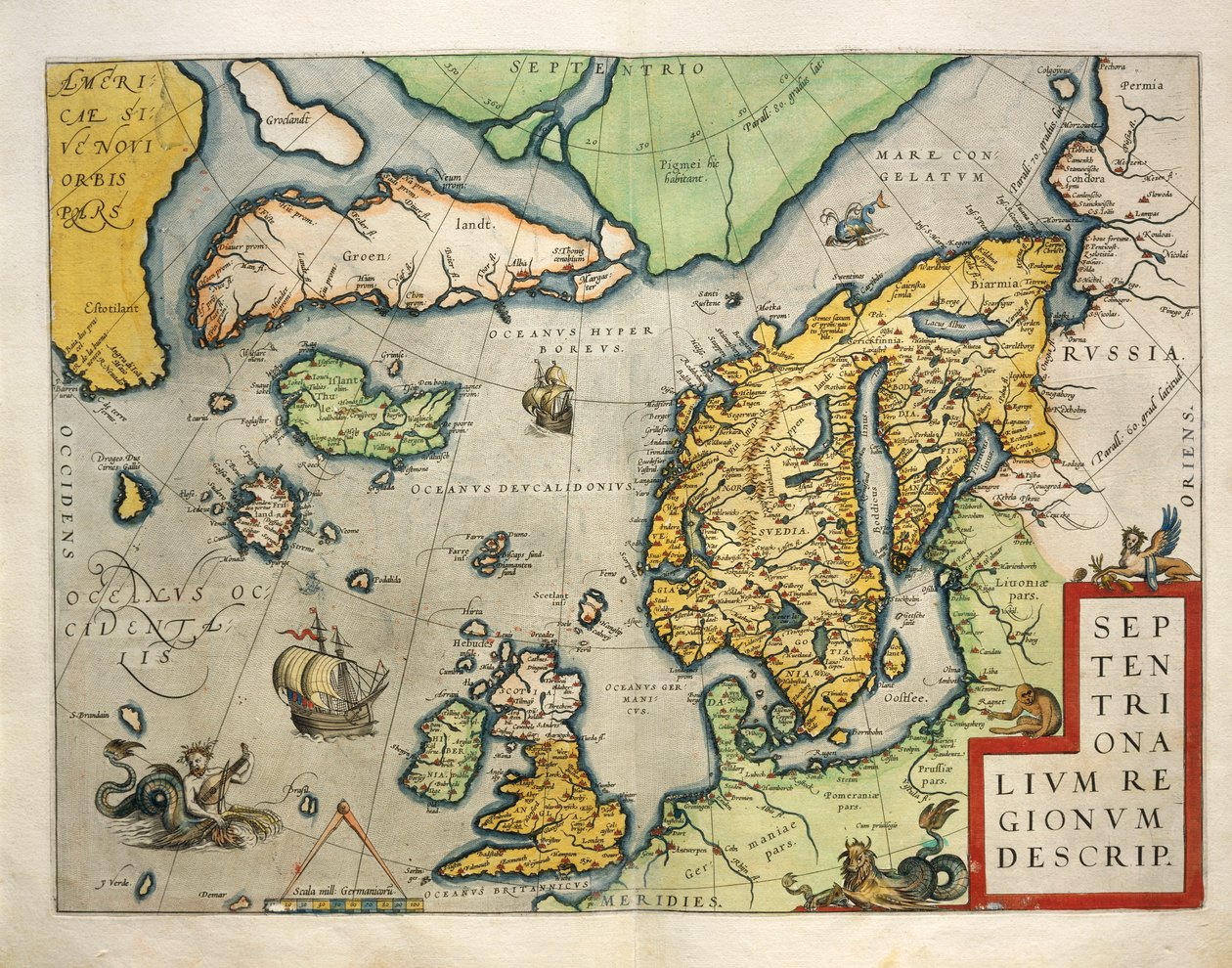 Map of Northern Europe, from Theatrum Orbis Terrarum by Abraham Ortelius بواسطة إبراهيم أورتيليوس