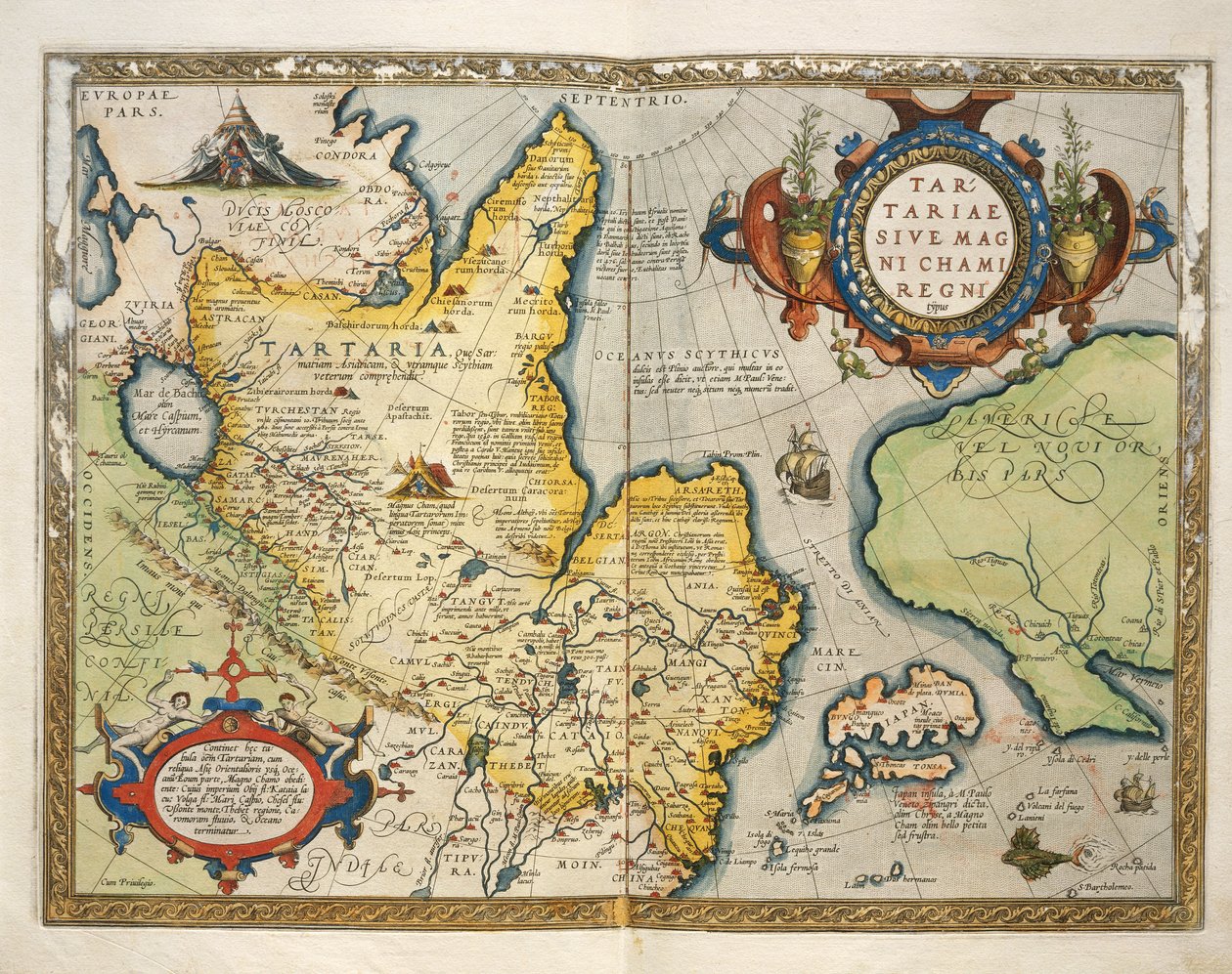 خريطة تارتاري ، شمال ووسط آسيا ، من Theatrum Orbis Terrarum بقلم أبراهام أورتيليوس بواسطة إبراهيم أورتيليوس