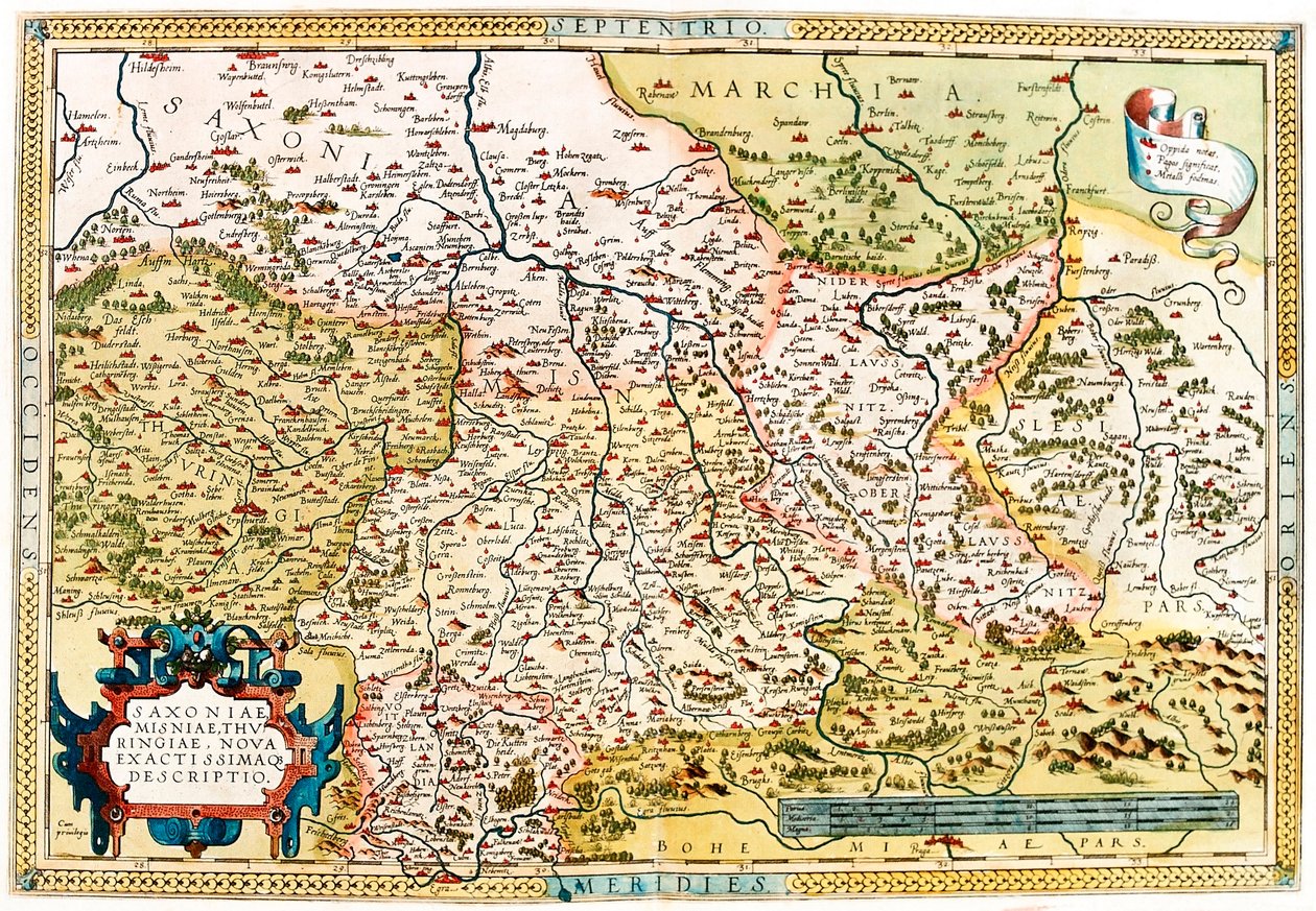 ساكسونيا ، ميسنيا ، تورينجيا ، أكسورسيمك جديد الوصف خريطة جغرافية لإقليم ساكسونيا ، تورينجيا في ألمانيا من "أطلس" لجيرارد مركاتور (أويرتيل ، أورتيلو أو أورتيل بواسطة إبراهيم أورتيليوس