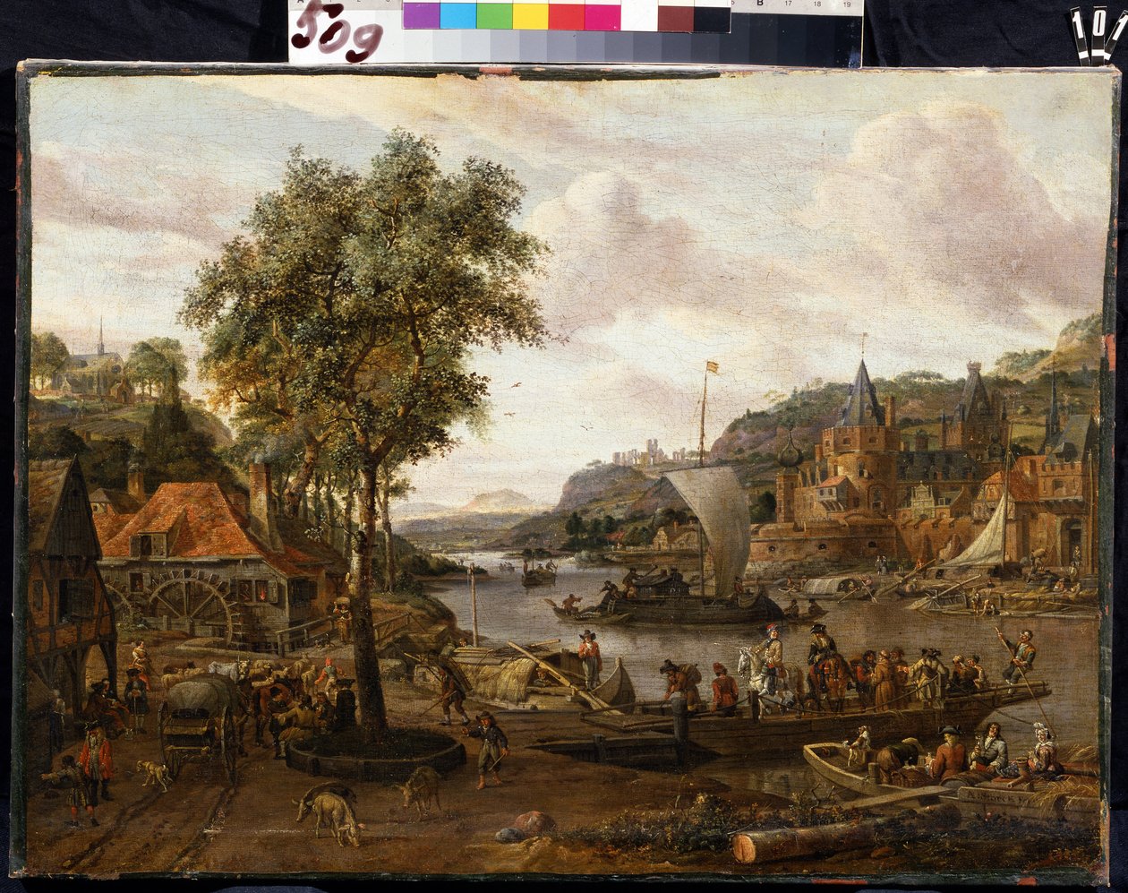 القوارب الشراعية. رسم أبراهام ستورك (1635-1710). زيت على قماش ، 48 × 69 سم ، أواخر القرن السابع عشر وأوائل القرن الثامن عشر. المدرسة الفلمنكية ، الفن الباروكي. متحف هيرميتاج ، سانت بطرسبرغ. بواسطة ابراهام ستورك