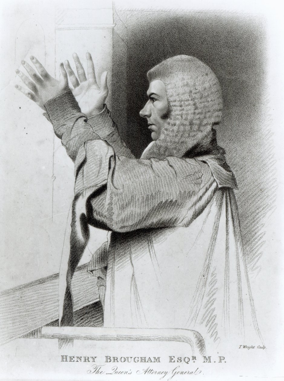 هنري بروغام إسق النائب ، النائب العام للملكة ، نقشها T.Wright ، 1821 بواسطة أبراهام ويفيل