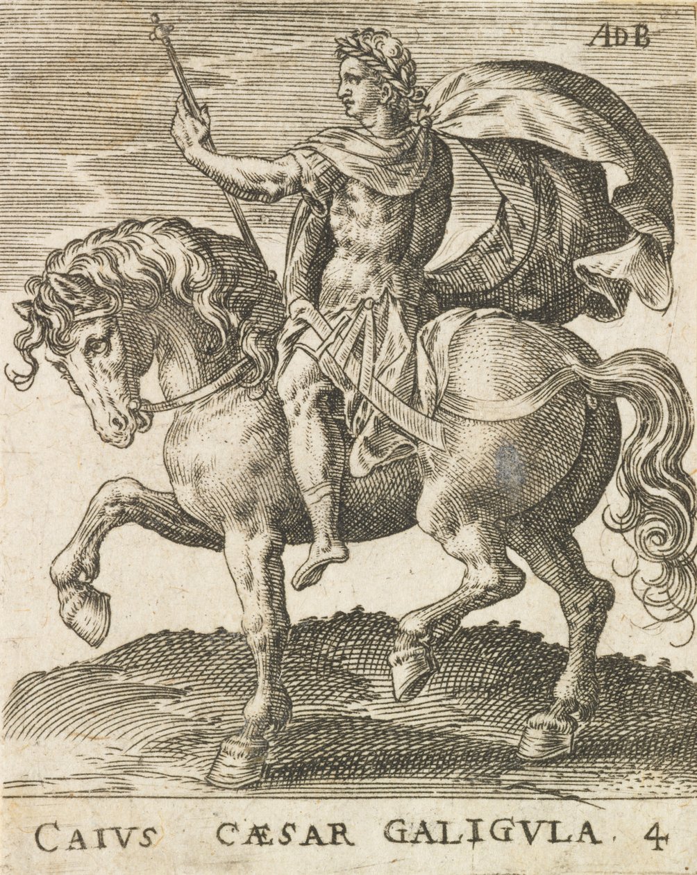 كايوس قيصر جاليجولا من اثني عشر قيصرًا على ظهور الخيل ، كاليفورنيا. 1565-1587. ، كاليفورنيا. 1565-1587. بواسطة إبراهيم دي بروين