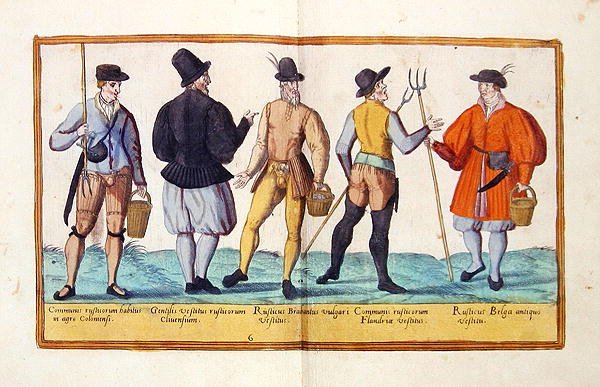 أزياء من القرن السادس عشر مأخوذة من "Images of All Poene People" ، نُشرت في كولونيا بواسطة إبراهيم دي بروين