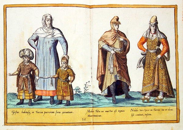 أزياء من القرن السادس عشر من "صور كل الأمم القرطاجية" ، نُشرت في كولونيا بواسطة إبراهيم دي بروين