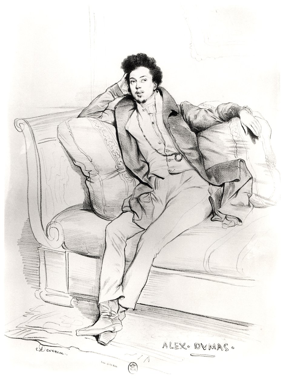 الكسندر دوماس بيري (1803-70) منقوش من قبل تشارلز إتيان بيير موت (1785-1836) بواسطة أخيل ديفيريا