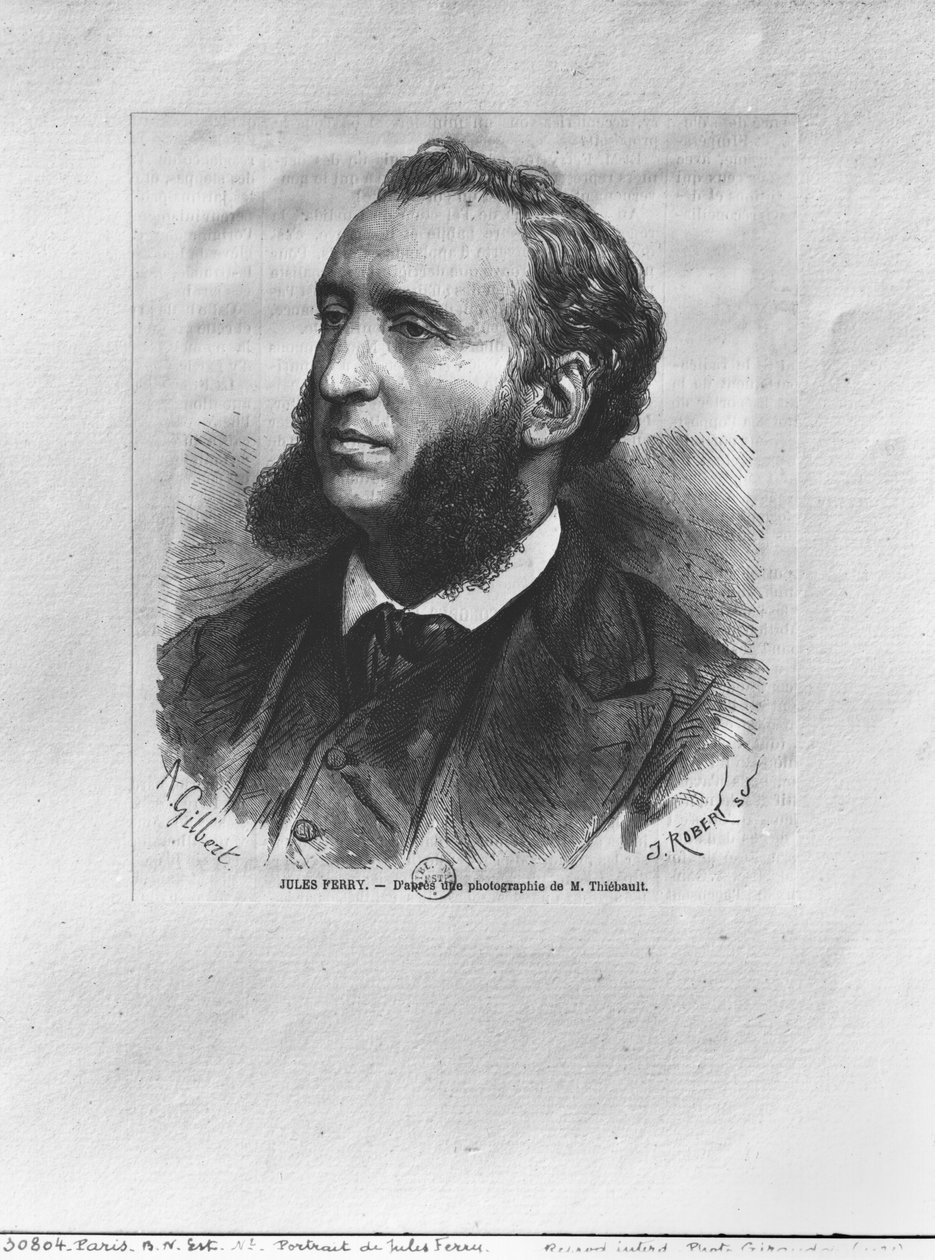 صورة لجولس فيري (1832-1893) نقشها ج.روبرت من صورة قام بها م بواسطة أخيل إيزيدور جيلبرت