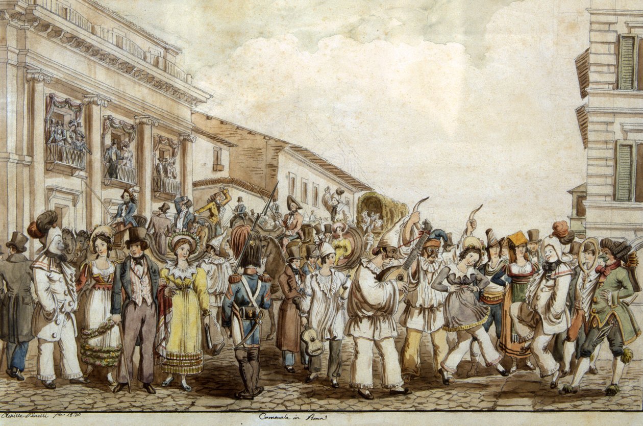كرنفال في روما ، 1830 بواسطة أخيل بينيلي