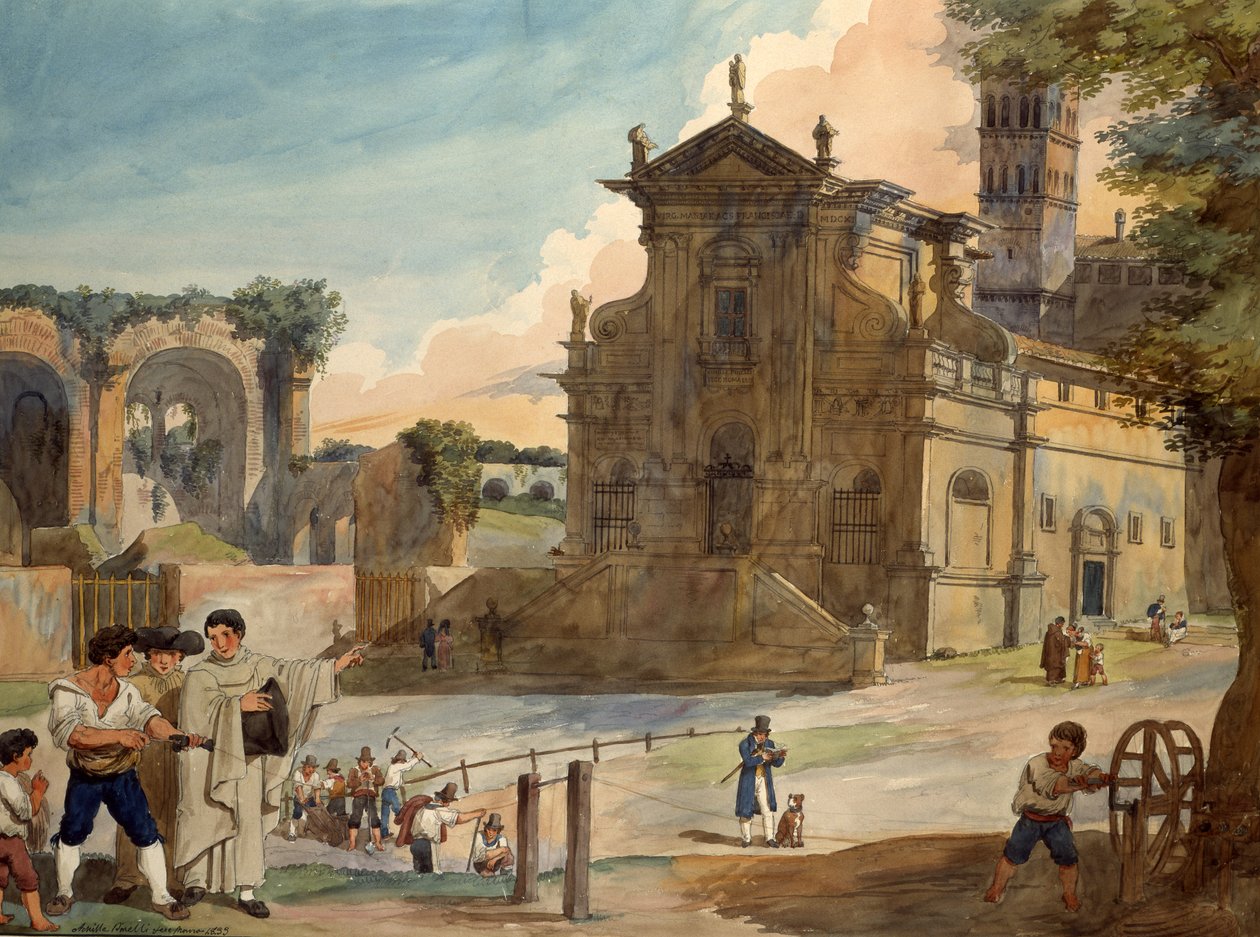 واجهة كنيسة القديس يعقوب العاصفين ، 1833 بواسطة أخيل بينيلي