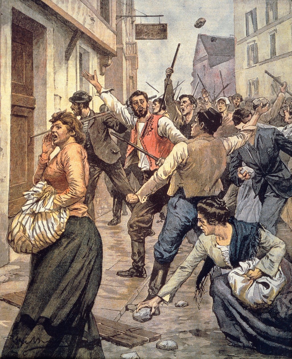 أعمال شغب معادية للسامية في مورافيا ، أخيل بلترام (1871-1945) ، من لا دومينيكا ديل كوريير ، 12 نوفمبر بواسطة أخيل بيلترام