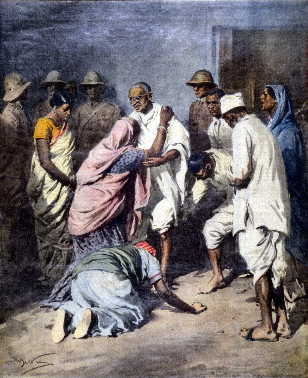 اعتقال دي المهاتما غاندي (1869 - 1948). مريض. دي أشيل بلترام. الأحد من الرسالة. 1932 بواسطة أخيل بيلترام