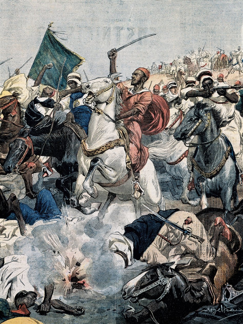 بلترام ، أخيل (1871-1945). حرب في المغرب. يهاجم المتمردون الدار البيضاء مرة أخرى ، لكن المدفعية الفرنسية قتلتهم بواسطة أخيل بيلترام