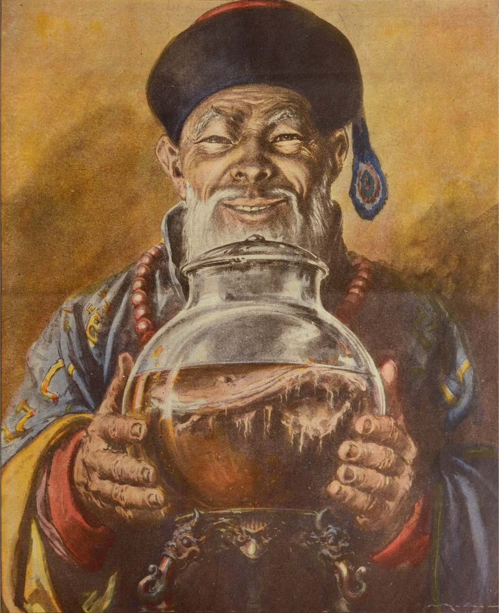 Chinese mushroom, by Achille Beltrame, illustration, Illustrator Walter Molino (1915-1997), from La Domenica del Corriere بواسطة أخيل بيلترام