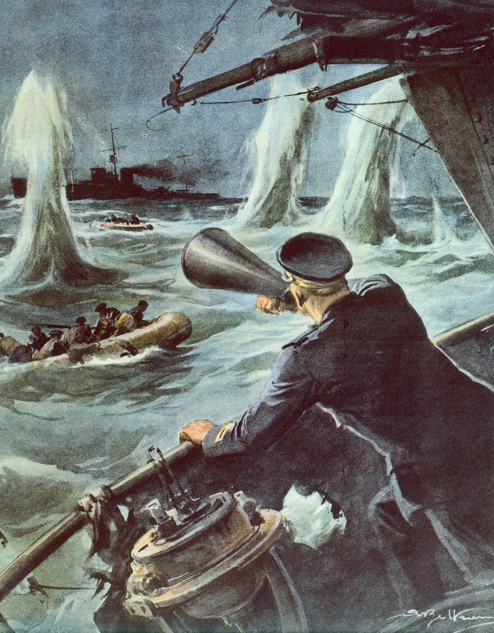 Clash between small torpedo boat and British cruiser in Sicilian Channel, October 20 بواسطة أخيل بيلترام