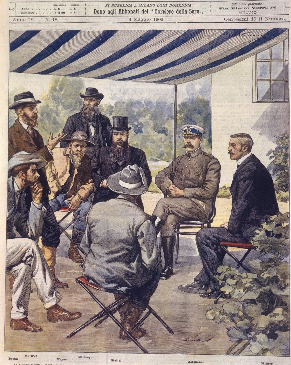 Cover illustration of negotiations for peace treaty during Anglo-Zulu and Anglo-Boer Wars of 1850-1902 بواسطة أخيل بيلترام