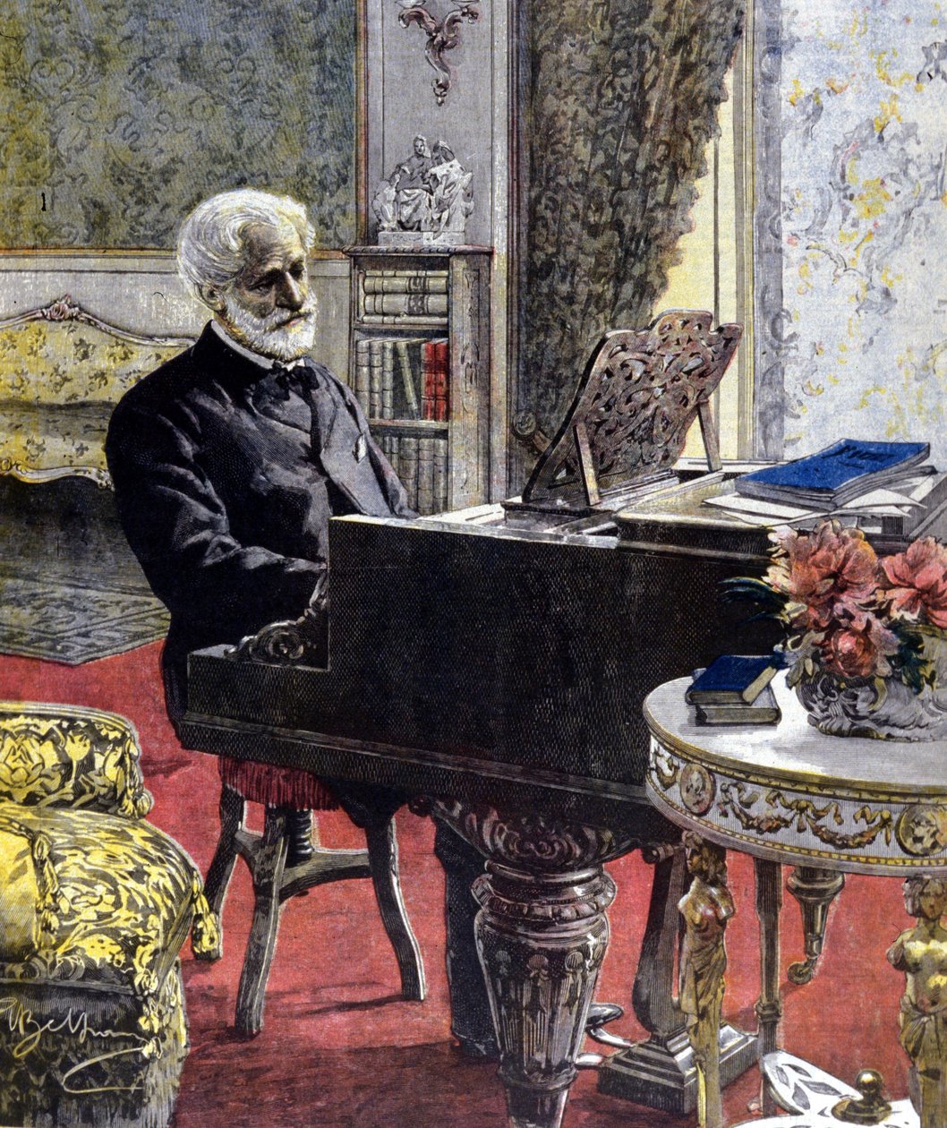 جوزيبي فيردي في ميلانو عام 1899. رسم أخيل بيلترام. بواسطة أخيل بيلترام