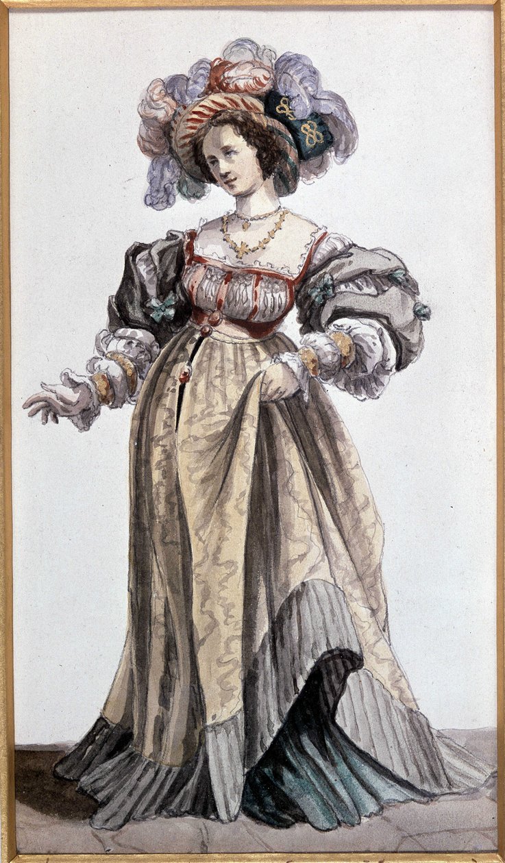 الممثلة ماري دورفال عاشقة Vigny. لوحة مائية ديفيريا. كول. فرانسيس أوبيري. بواسطة أخيل ديفيريا