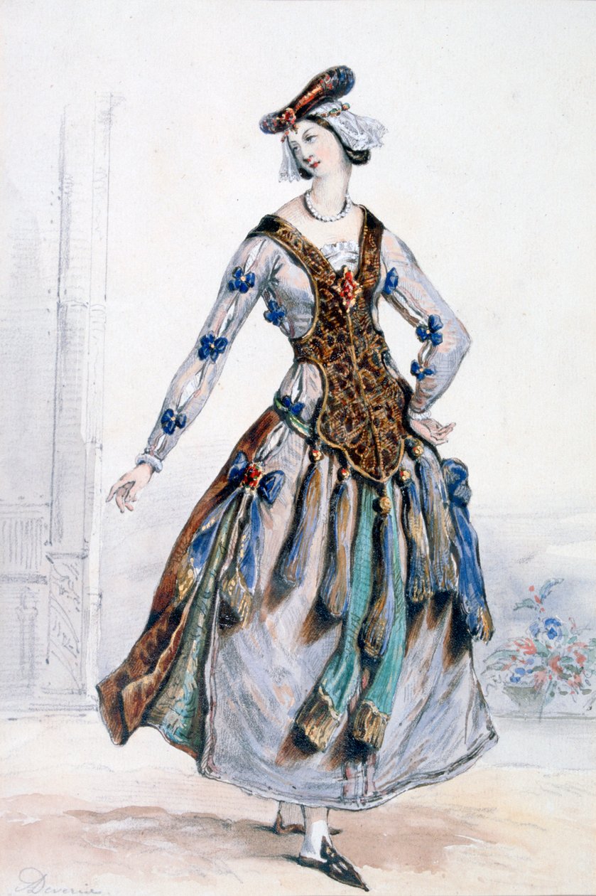 Mademoiselle Sophie ، تصميم أزياء للأوبرا ، c1820-1857 بواسطة أخيل ديفيريا