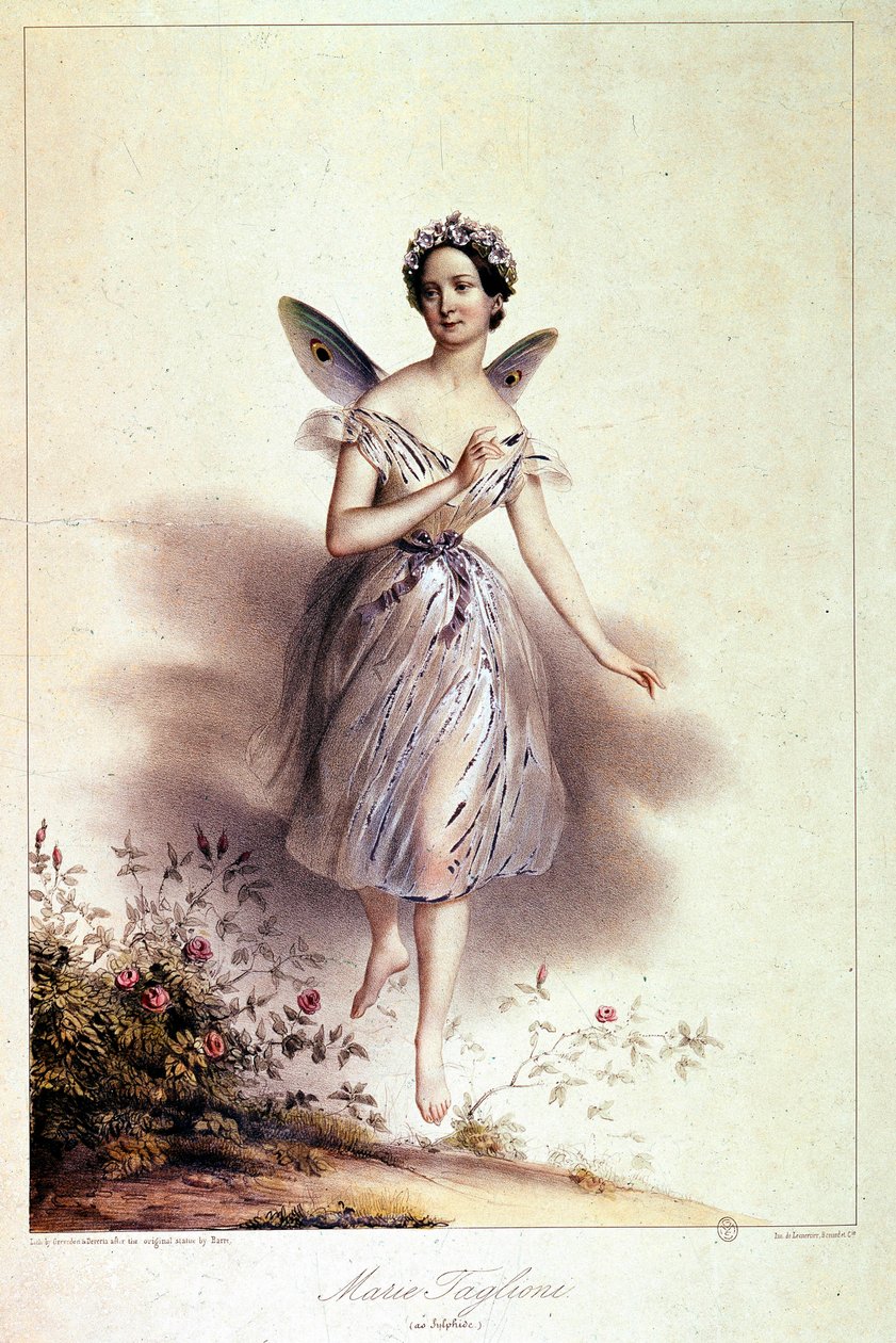 ماري تاغليوني (1804 - 1884) ، راقصة الباليه ، ممثلة في سيلفيد - رسم توضيحي من قبل أخيل ديفيريا (1800-1857) بواسطة أخيل ديفيريا