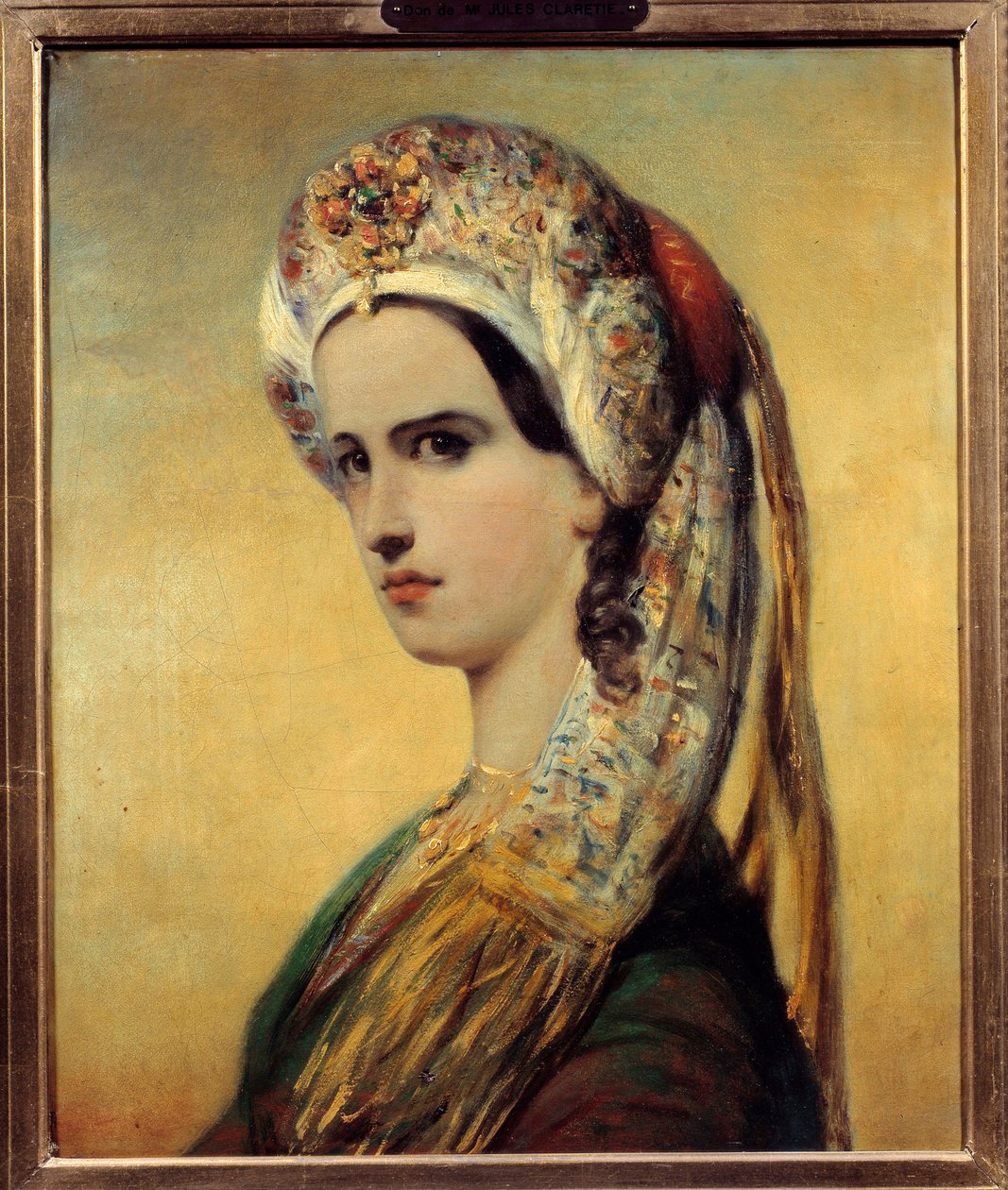 صورة إليزابيث فيليكس ديت مادموزيل راشيل (1821-1858) ، ممثلة في دور روكسان في مسرحية باجازيت "لجان راسين في 1838" لوحة لأخيل ديفيريا (1800-1857) 1838 باريس ، كوميديا فرنسية بواسطة أخيل ديفيريا