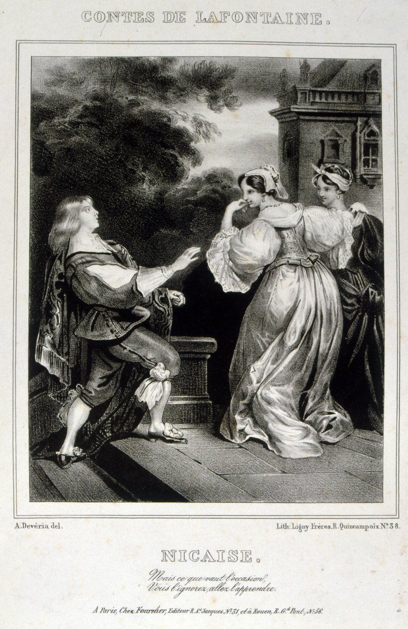 رسم توضيحي من "Nicaise" من حكايات لافونتين بواسطة أخيل ديفيريا