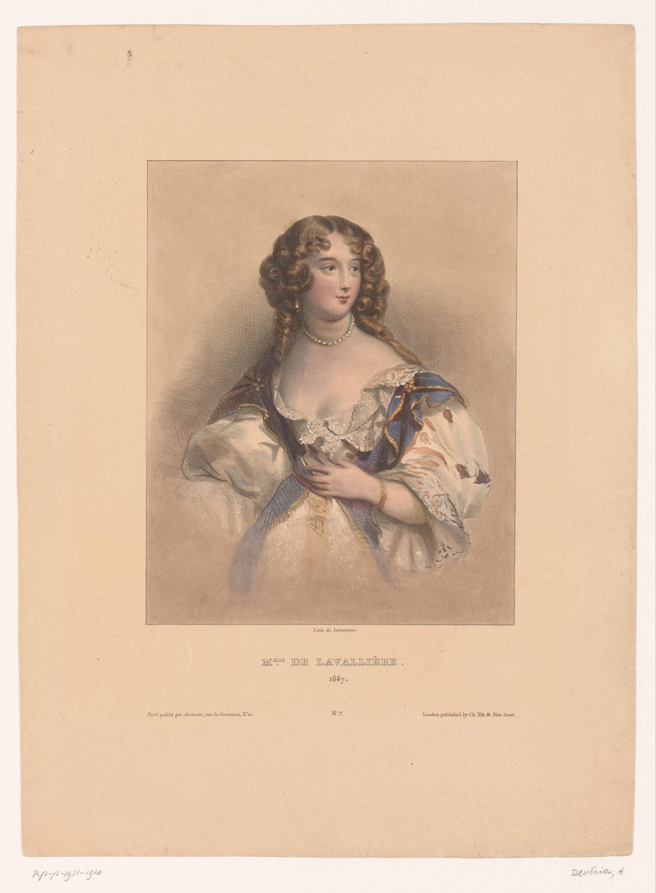 صورة لويز دي لا فاليير Miss de Lavallière ، 1667 (العنوان على الكائن) بواسطة أخيل ديفيريا