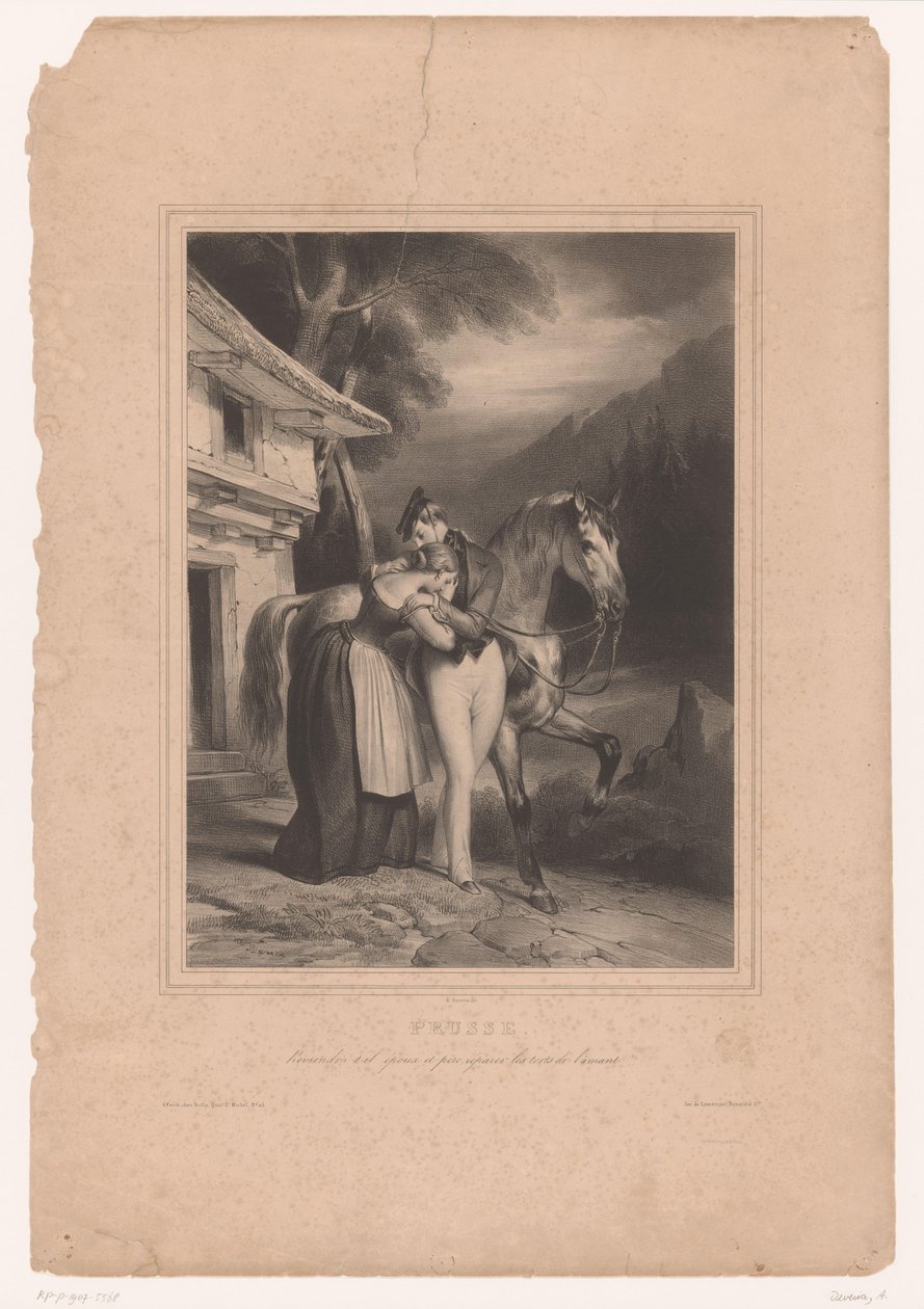 جندي بروسي يقول وداعا لزوجته Prusse (العنوان على الكائن) حب الأزواج من دول مختلفة (عنوان المسلسل) بواسطة أخيل ديفيريا
