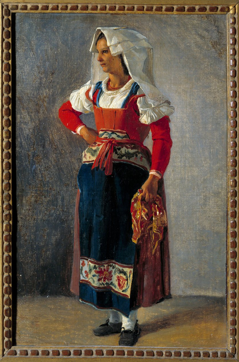 Portrait of a peasant near Rome Painting by Achille Michallon (1796-1822) 19th century Sun. 0,36x0,25 m بواسطة أشيل إتنا ميشالون