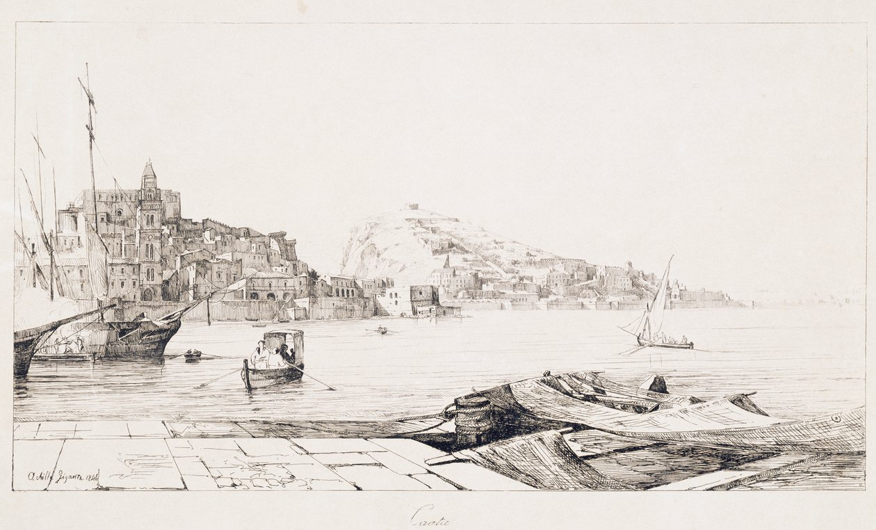 Port at Gaeta بواسطة Achille Gigante