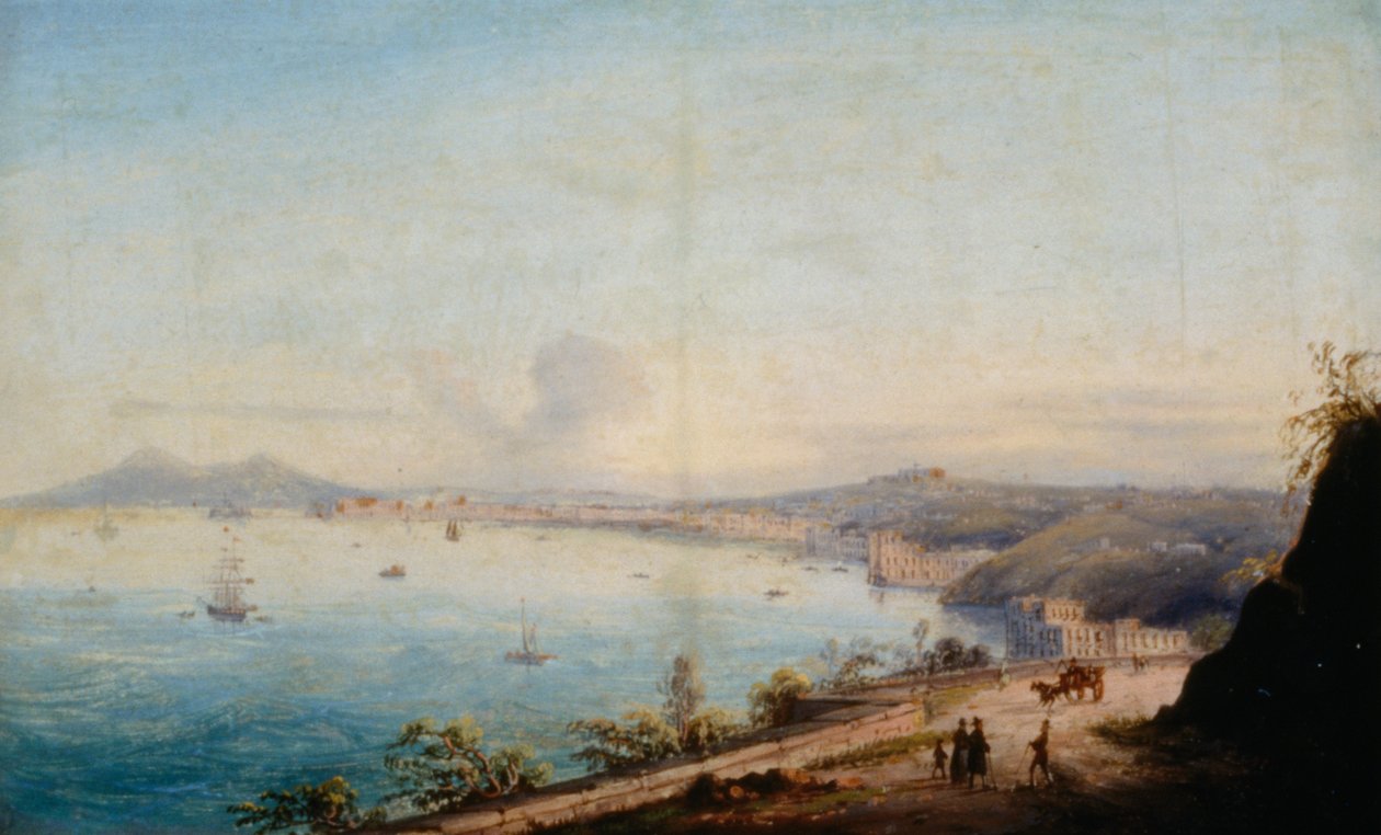 Road to Posillipo (oil on canvas) بواسطة Achille Gigante