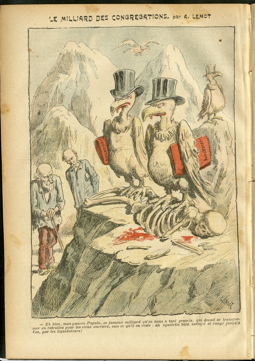 Illustration of Achille Lemot (1846-1909) in Le Pelerin, 07/10/06 - The billion Congregations - Religion Faith, Catholic Catholicism - Billion Congregations - Vulture بواسطة أشيل ليموت