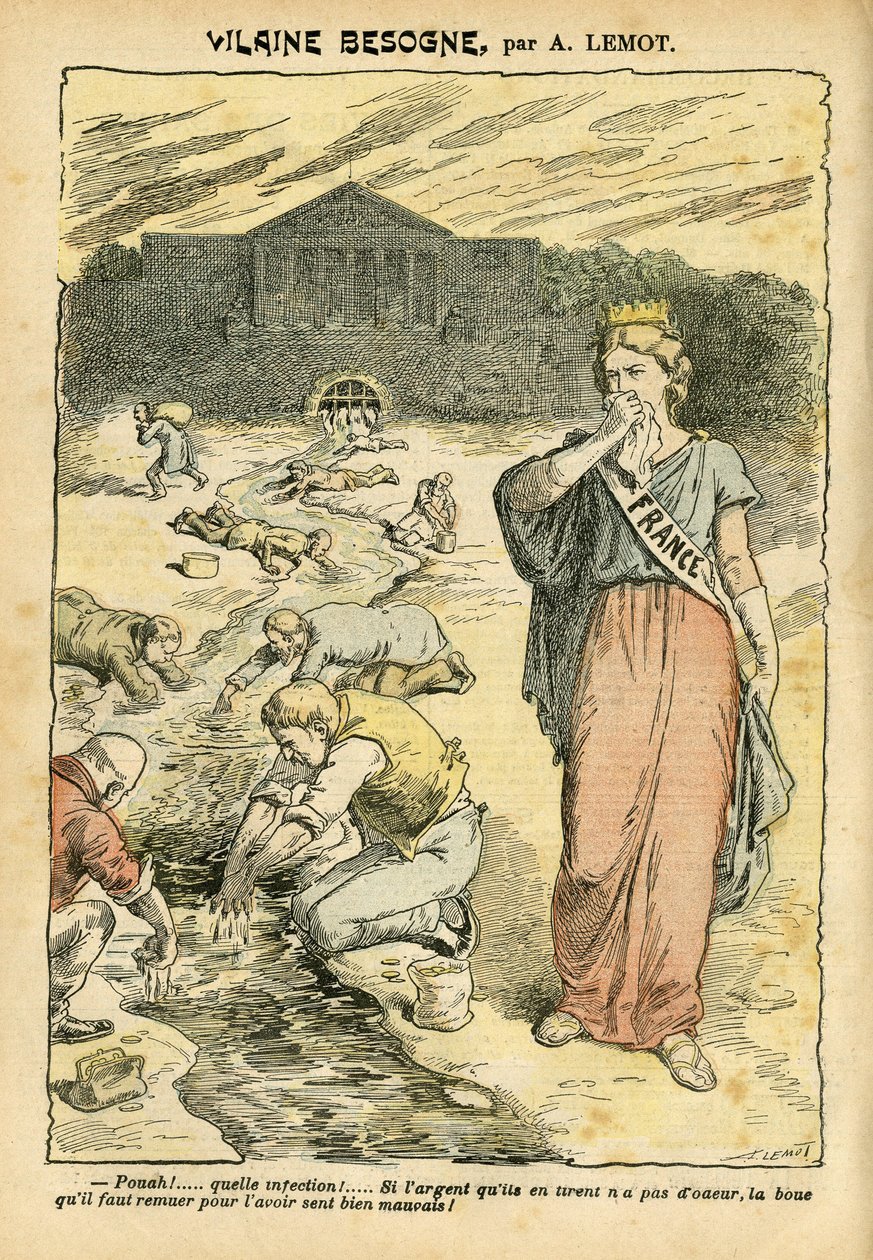 Illustration of Achille Lemot (1846-1909) in Le Pelerin, 26/06/04 - Vilaine work - Republicain Republique, Religion Faith, Silver, Chamber of Deputes Hemicycle, Bloc des gauche - Marianne, France (Allegorie de) - Washing/Laundry بواسطة أشيل ليموت