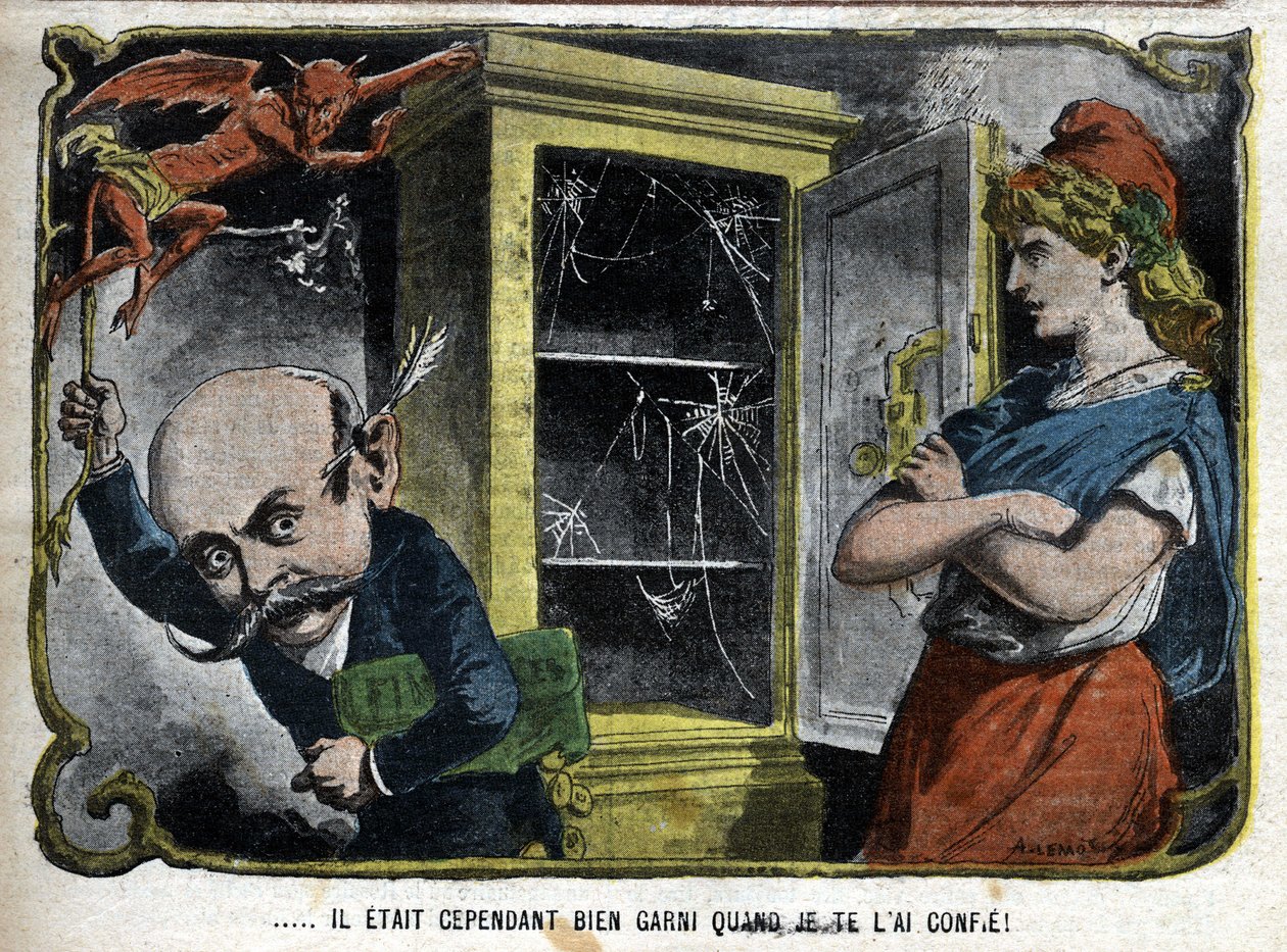 ومع ذلك ، فقد تم تجهيزه جيدًا عندما أعطيته لك رسم كاريكاتوري يظهر بيير ماري رينيه فالديك روسو (فالديك روسو) (1846-1904) ، وهو سياسي فرنسي لم يتمكن من استكمال الميزانية الوطنية في عام 1901. كارتون أوف ليموت. بواسطة أشيل ليموت