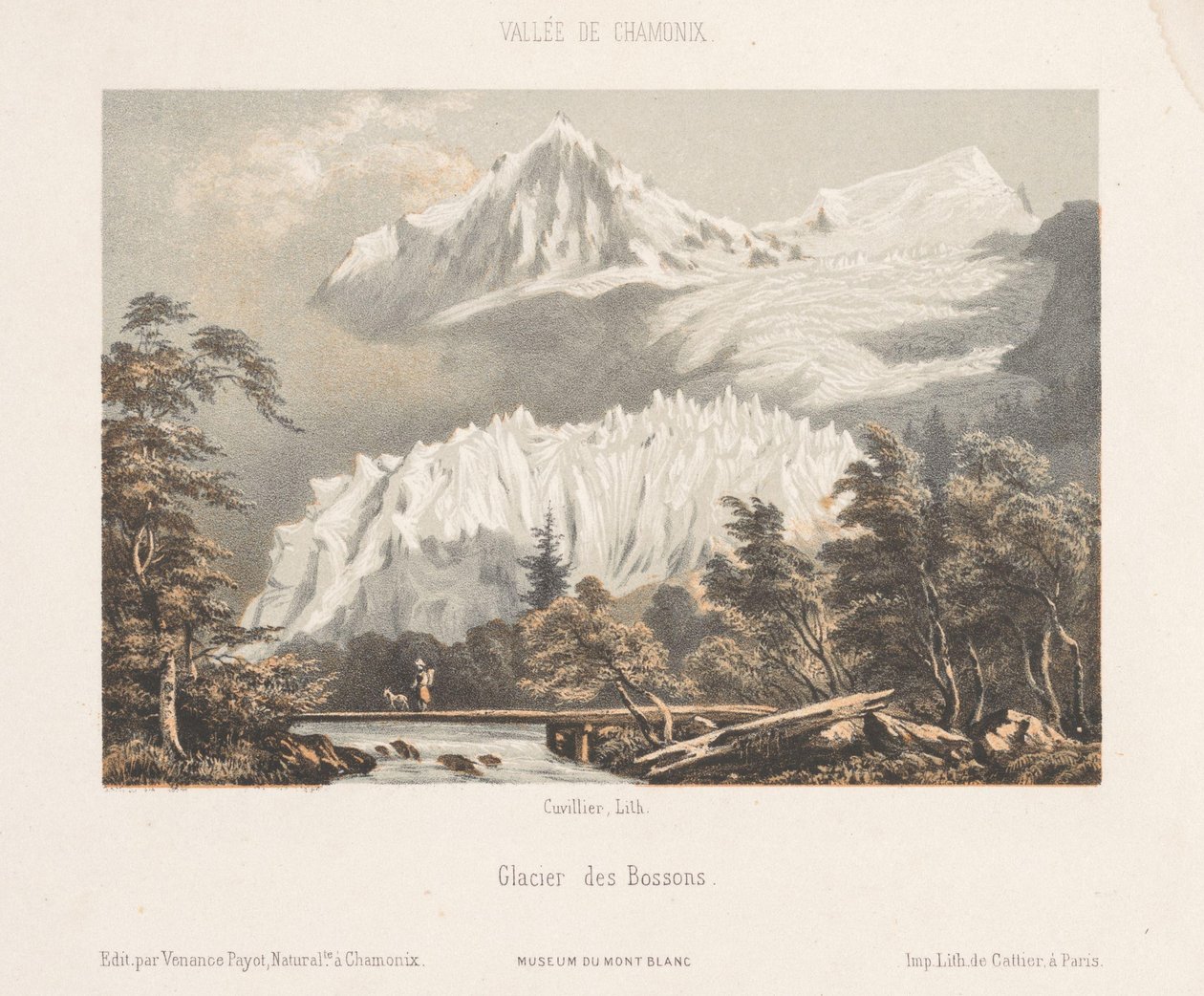 Zicht op de Mont Blanc vanaf de Col des Montets منظر لمونت بلانك من ليس مونتيه. الطريق إلى Martigny (العنوان على الكائن) Herinnering in شامونيكس مونت بلانك (عنوان المسلسل) متحف مونت بلانك (عنوان السلسلة على الكائن) بواسطة ميلادي. كوفيلييه