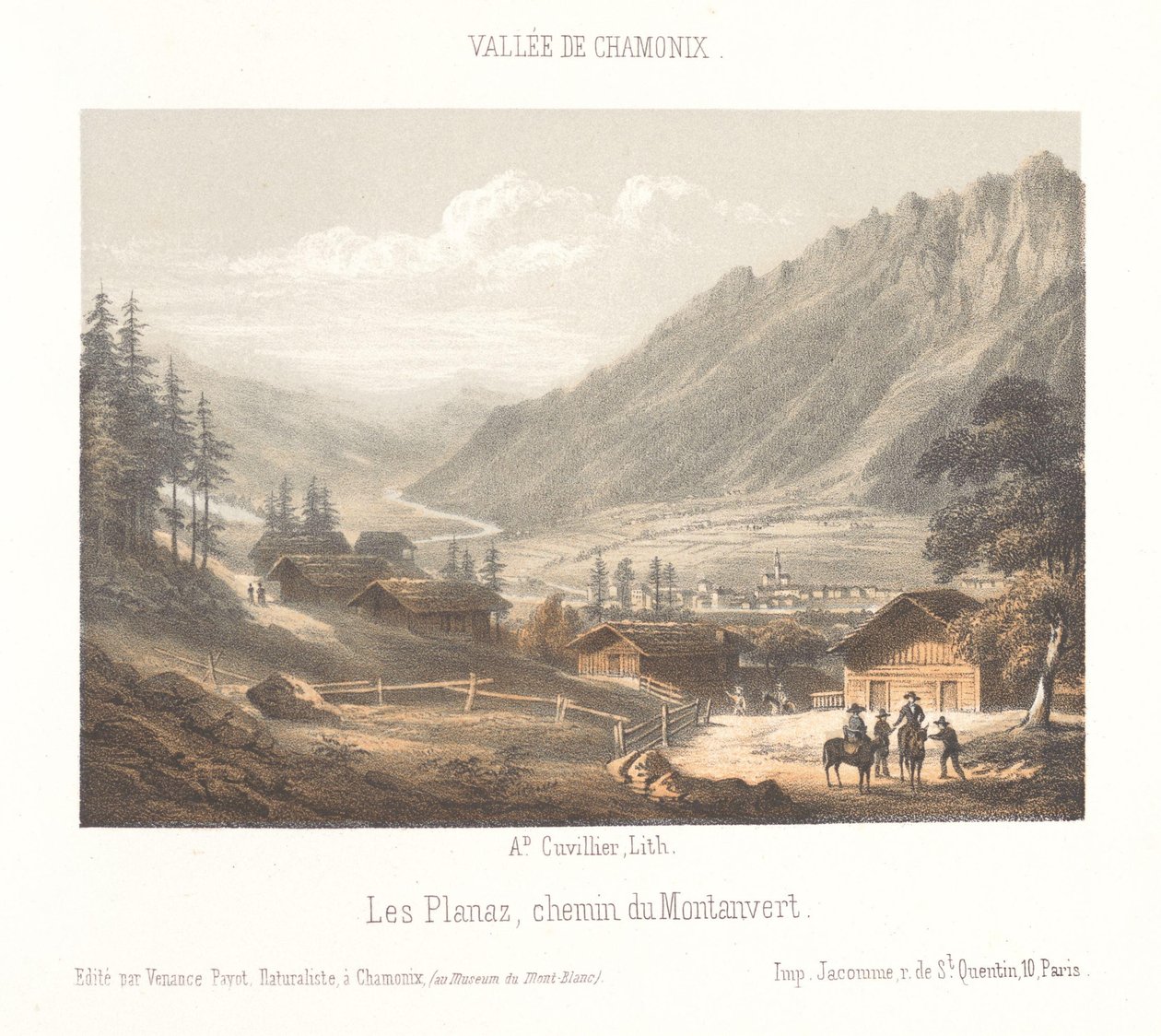 منظر للممر الجبلي Col de Balme كول دي بالم (العنوان على الكائن) ذكرى شاموني مونت بلانك (عنوان المسلسل) متحف دو مونت بلانك (عنوان السلسلة على الكائن) بواسطة ميلادي. كوفيلييه