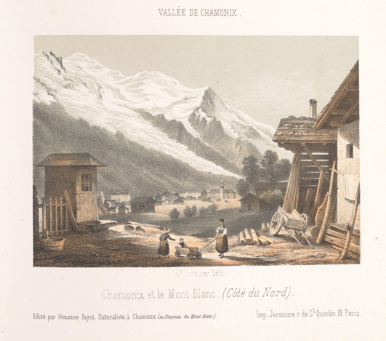 Zicht op de valley van Chamonix vanaf de pas Les Montées مدخل وادي شاموني في مونتيه (العنوان على الكائن) Herinnering in شامونيكس مونت بلانك (عنوان المسلسل) متحف مونت بلانك (عنوان السلسلة على الكائن) بواسطة ميلادي. كوفيلييه