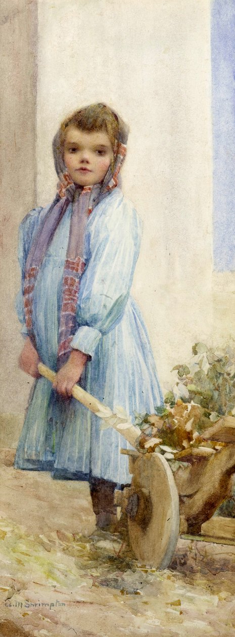 فتاة فلاح إيطالية ، c.1900 (مرحاض على ورق) بواسطة Ada M. Shrimpton