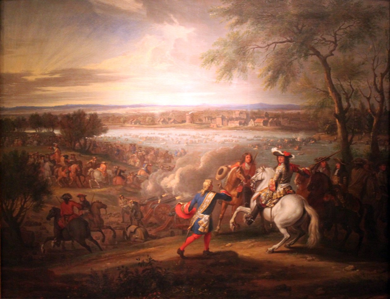 لويس الرابع عشر ، ملك فرنسا ، يعبر نهر الراين في لوبيث في 12 يونيو 1672 بواسطة Adam Frans van der Meulen