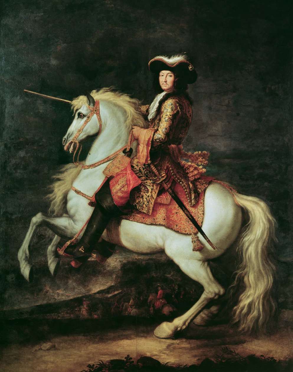 صورة لويس الرابع عشر على حصان بواسطة Adam Frans van der Meulen