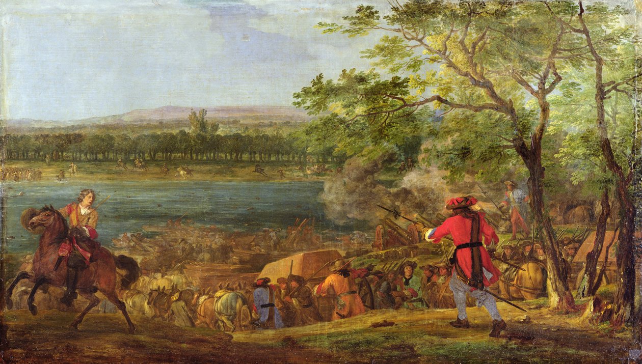 وصول عابري عبور نهر الراين ، أواخر القرن السابع عشر بواسطة Adam Frans van der Meulen