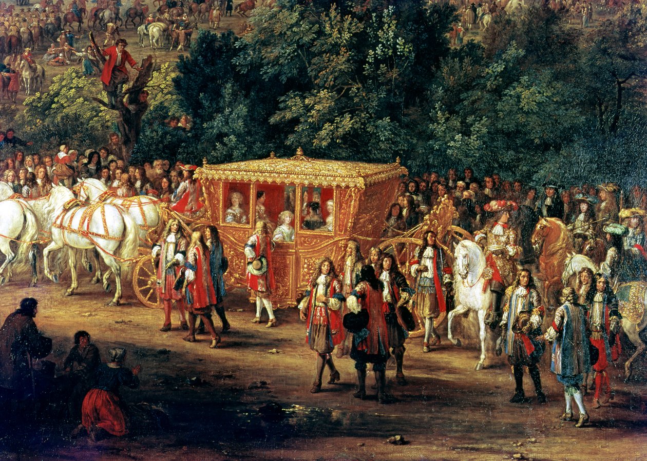 دخول لويس الرابع عشر (1638-1715) وماريا تيريزا (1638-83) إلى أراس ، 30 يوليو 1667 (التفاصيل) بواسطة Adam Frans van der Meulen