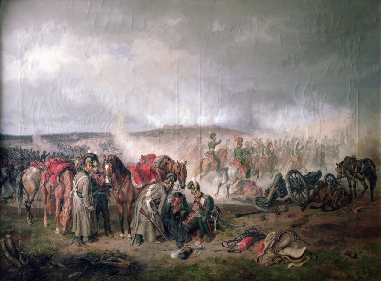 وفاة الكونت سينسهايم في معركة بورودينو عام 1812 ، 1862 بواسطة آدم ألبريشت