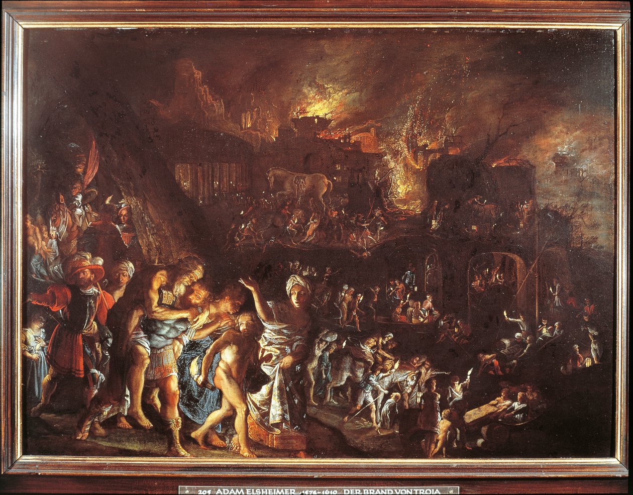 The Burning of Troy, c. 1604 (oil on copper) بواسطة آدم الشيمر
