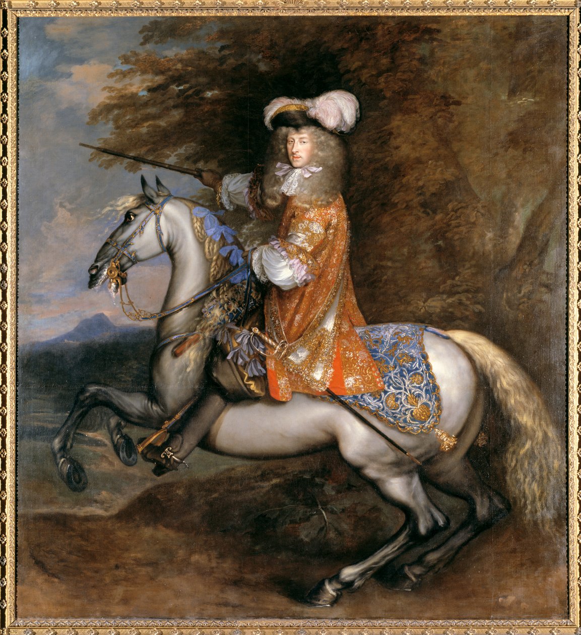 Lord William Cavendish, later 4th Earl and 1st Duke of Devonshire on horseback (oil on canvas) بواسطة Adam Frans van der Meulen