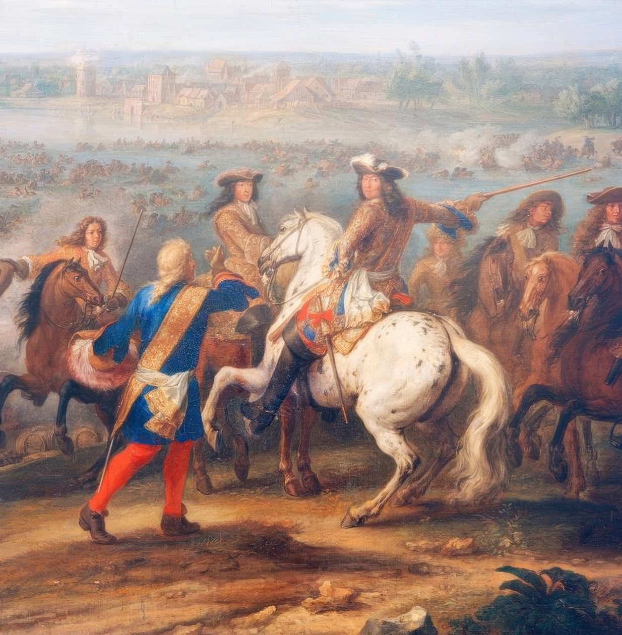 عبور نهر الراين بالقرب من لوبيث 12 يونيو 1672 بواسطة Adam Frans van der Meulen
