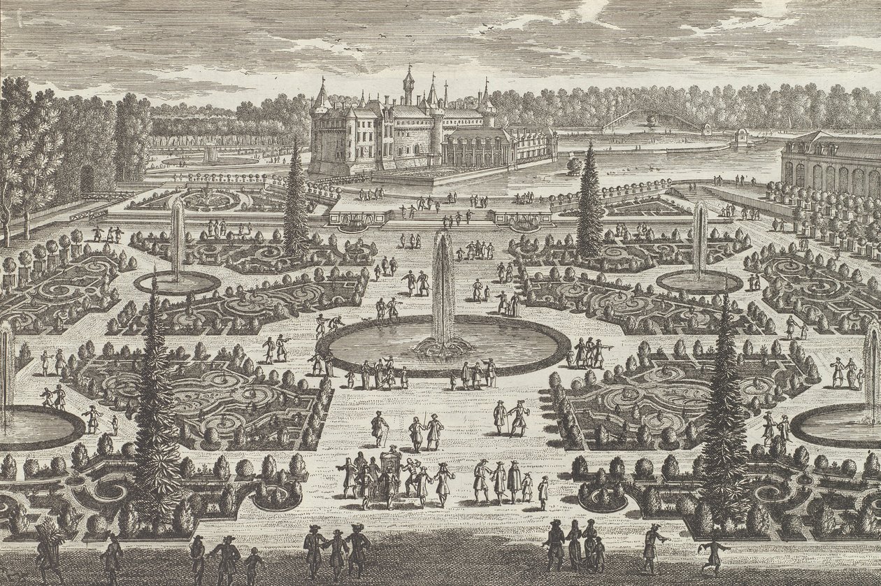 Parterre of the Orangerie في شانتيلي ، 1680s. ، 1680s. بواسطة آدم بيريل