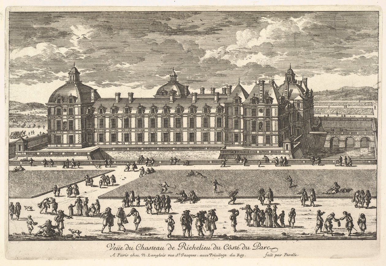 Veüe من Château de Richelieu على Côté du Parc ، القرن السابع عشر. بواسطة آدم بيريل