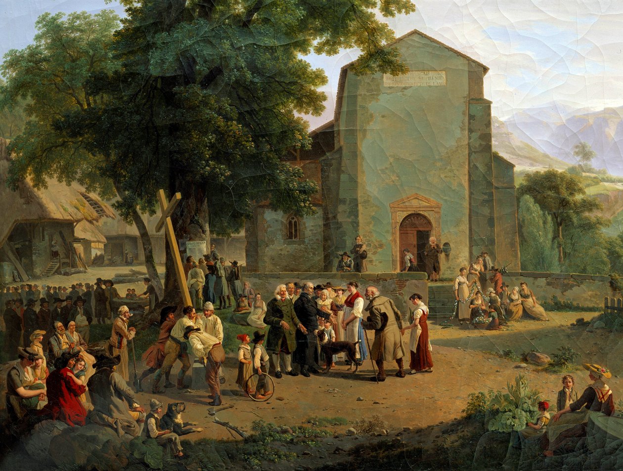 إعادة العبادة بعد الثورة. لوحة سويسرية لآدم توبر (1766-1847) بواسطة آدم توبفر