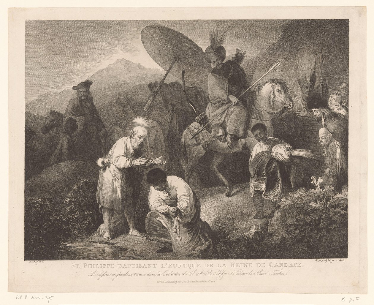 De doop van de kamerling باب Philippus القديس فيليب يعمد خصي ملكة كانديس (العنوان على وجوه) بواسطة آدم فون بارتش