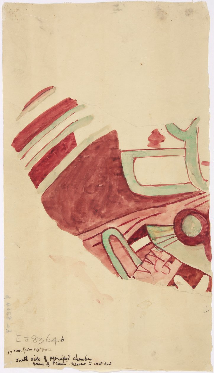 Copy of a fragment of a wall painting from Teotihuacan, Mexico State بواسطة أديلا بريتون